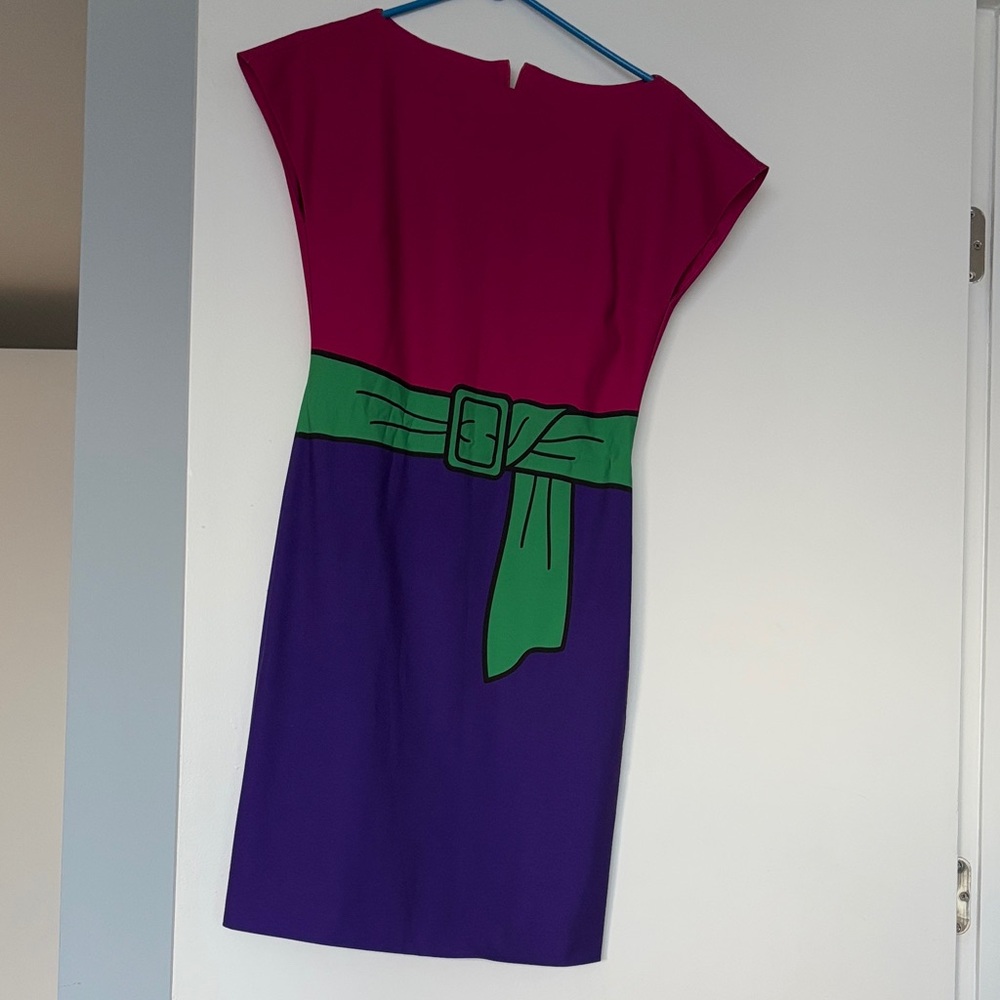 Moschino Pink, Green, and Purple Mini Dress